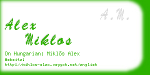 alex miklos business card